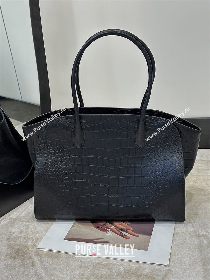 The Row Marlo 14 Bag in Samanta Crocodile Embossed Leather Black 2026 8823 (CL-260410041)