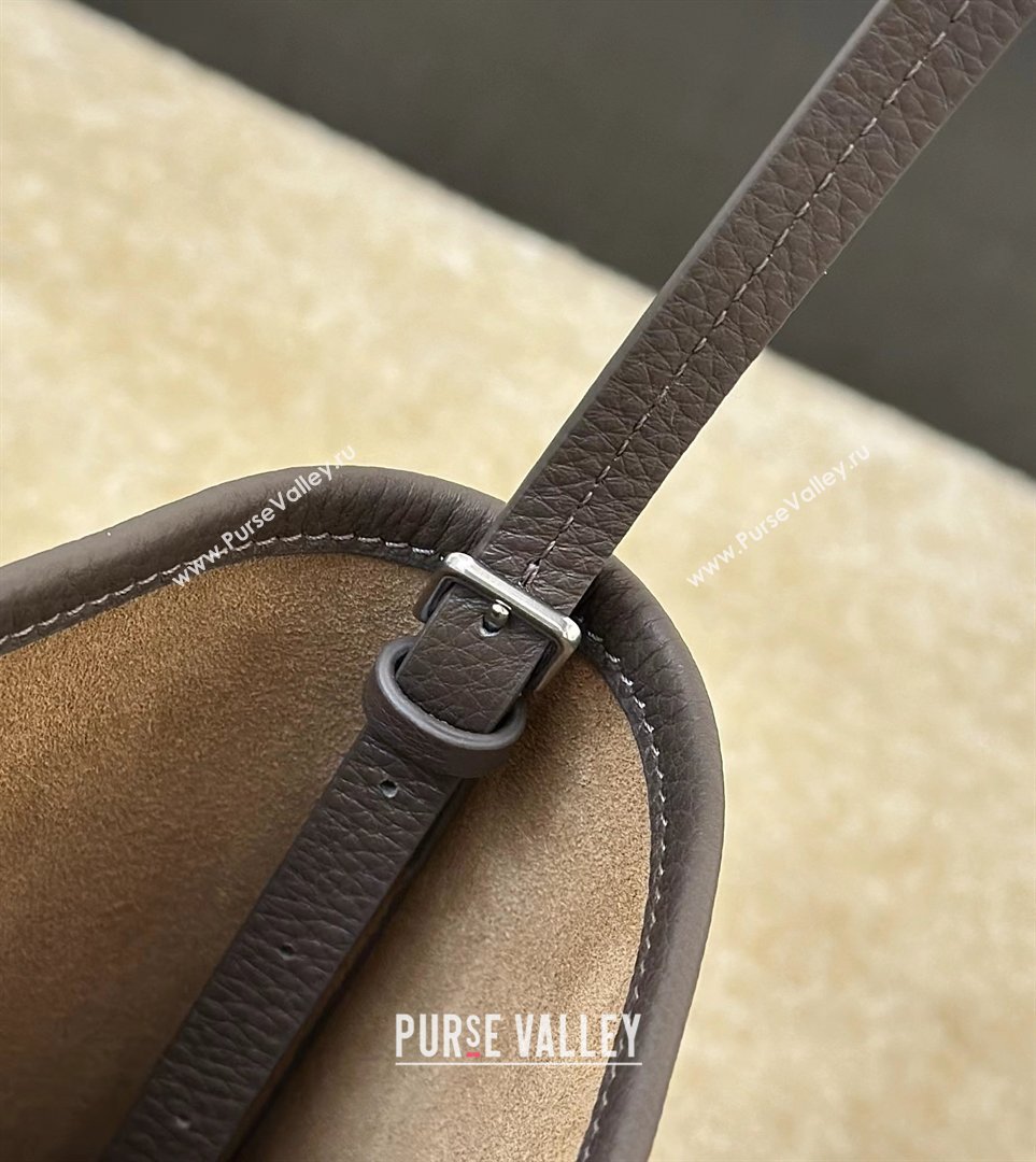 The Row N/S Park Crossbody Bag in Bonaudo Grained Leather Dark Brown 2026 8859 (CL-260410051)