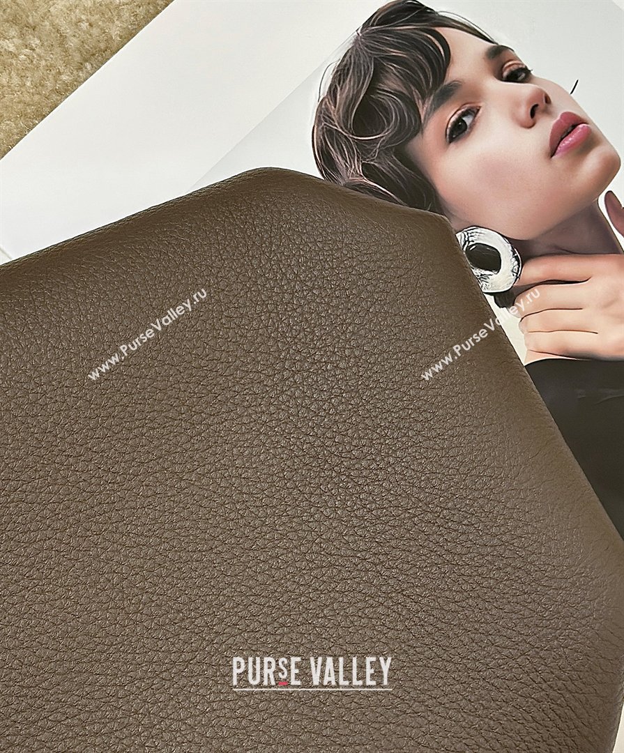 The Row N/S Park Crossbody Bag in Bonaudo Grained Leather Dark Brown 2026 8859 (CL-260410051)