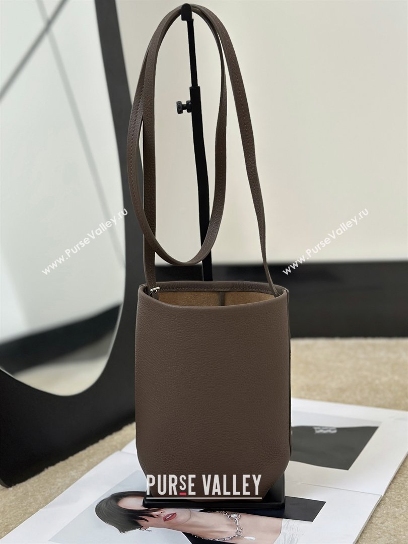 The Row N/S Park Crossbody Bag in Bonaudo Grained Leather Smoked Taupe 2026 8859 (CL-260410052)