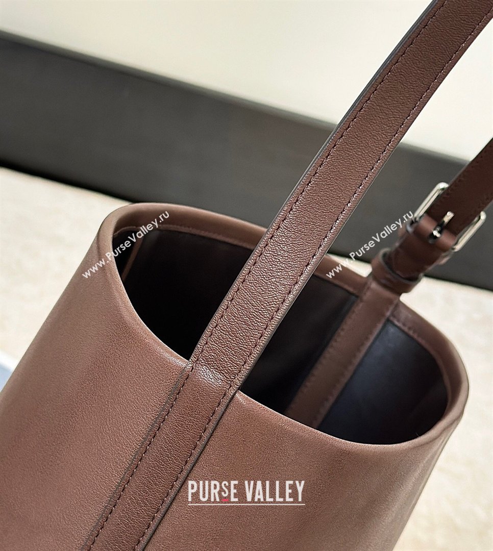 The Row Park Bucket Bag in Masoni Leather Dark Brown 2026 8860 (CL-260410049)