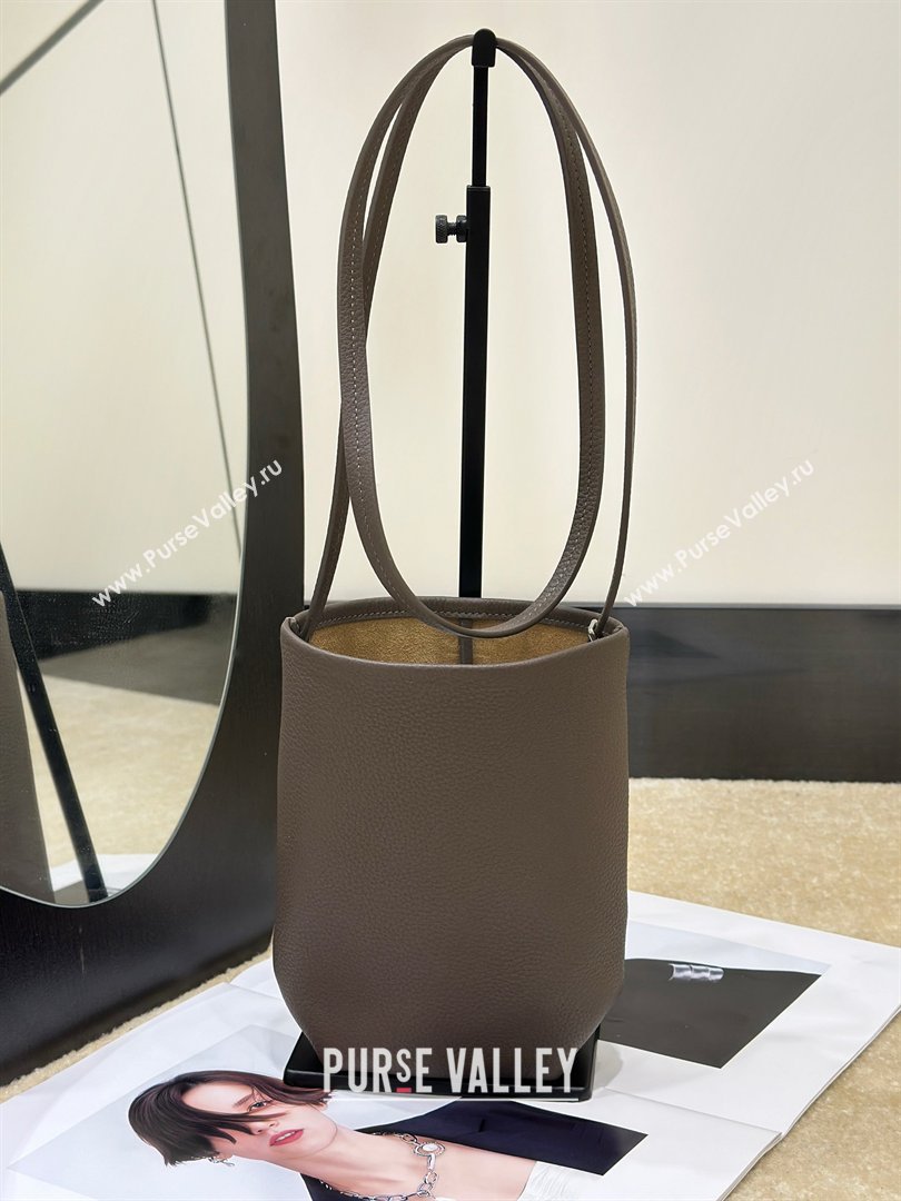 The Row N/S Park Crossbody Bag in Bonaudo Grained Leather Dark Brown 2026 8859 (CL-260410051)