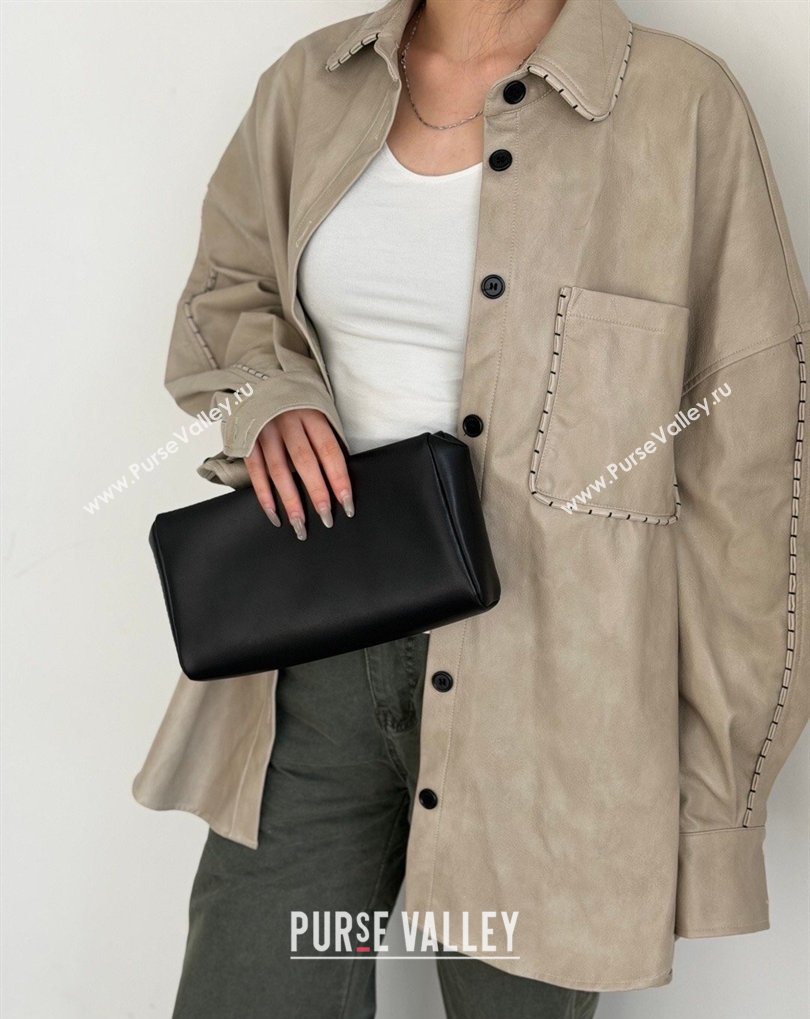 The Row Squared Compact Clutch Bag in Nappa Leather Black 2026 8858 (CL-260410002)