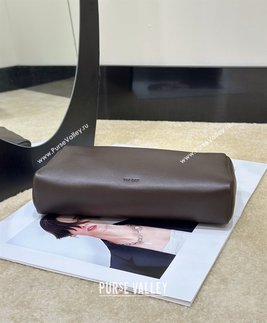 The Row Squared Compact Clutch Bag in Nappa Leather Brown 2026 8858 (CL-260410001)
