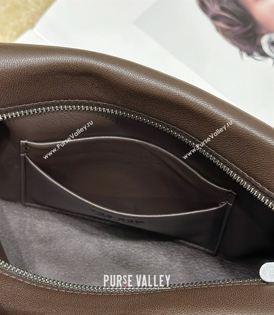 The Row Squared Compact Clutch Bag in Nappa Leather Brown 2026 8858 (CL-260410001)