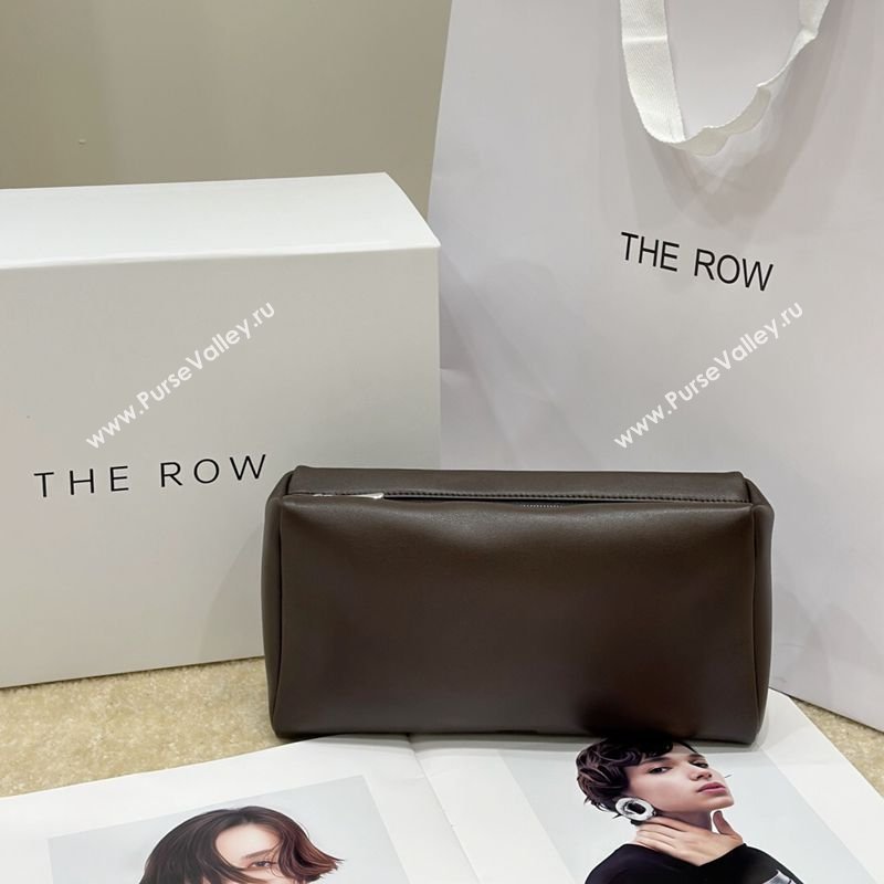 The Row Squared Compact Clutch Bag in Nappa Leather Brown 2026 8858 (CL-260410001)
