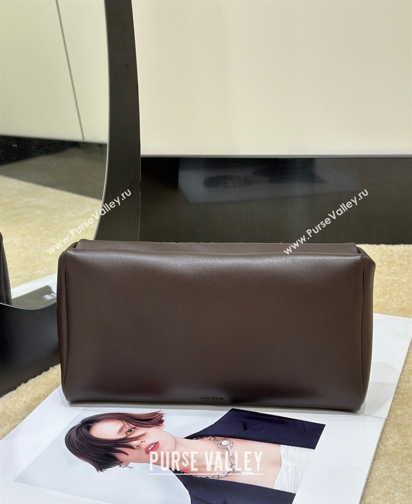 The Row Squared Compact Clutch Bag in Nappa Leather Brown 2026 8858 (CL-260410001)