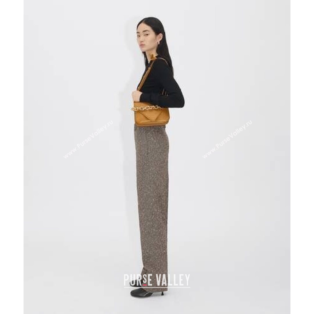 Bottega Veneta Mount Smooth Calfskin Small Chain Envelope Bag Cob Yellow 2021 (WT-21080625)