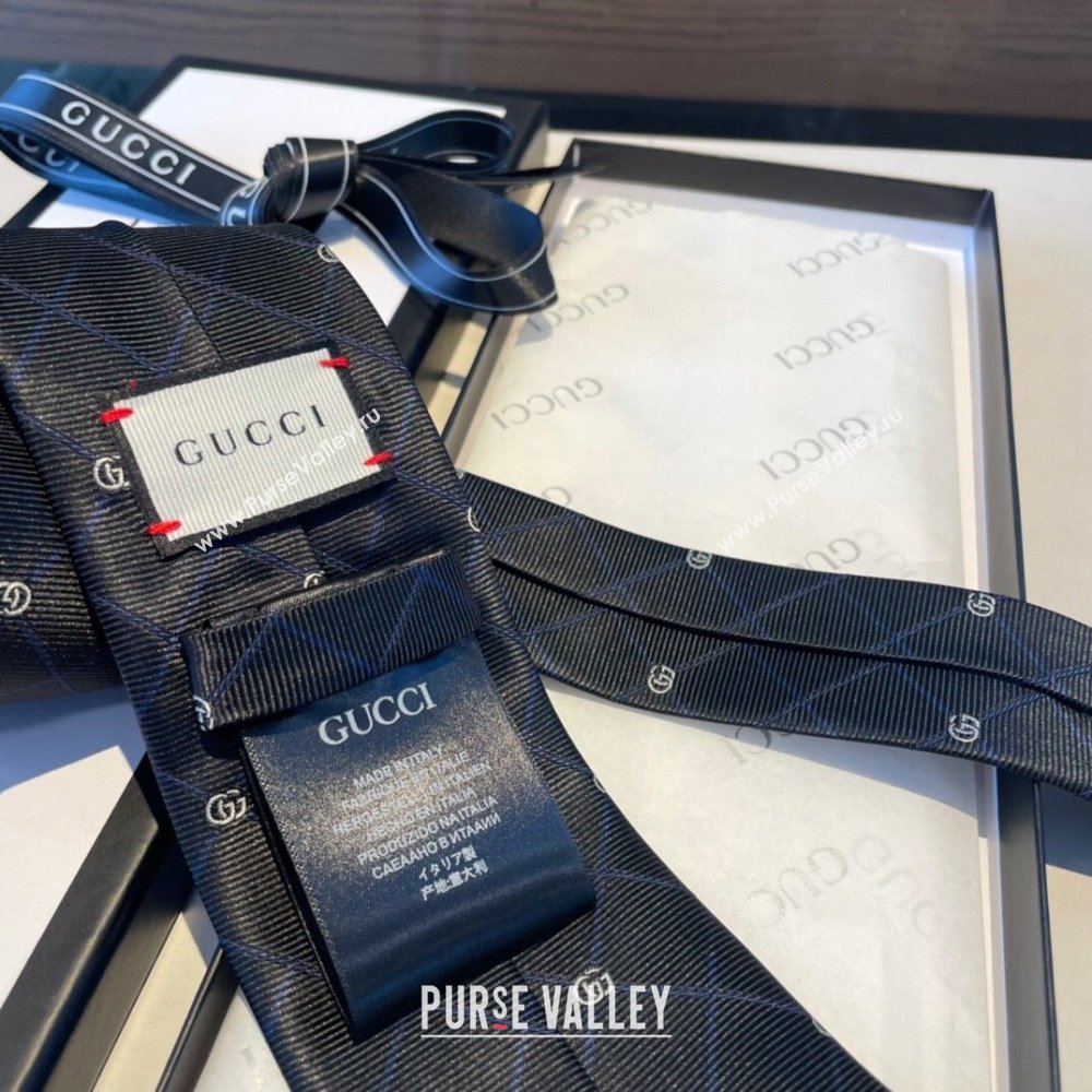 Gucci Silk Tie with GG Web Black 2 2023 1122 (XMN-231122023)