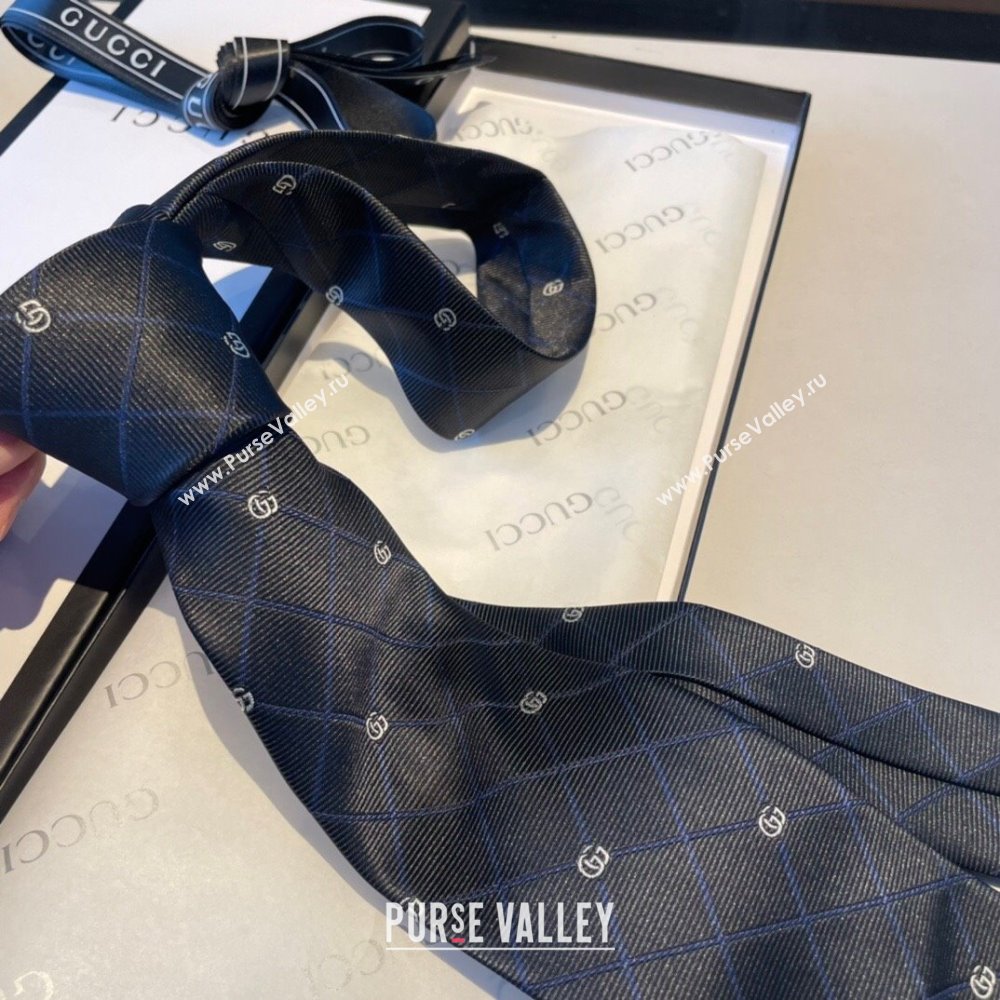 Gucci Silk Tie with GG Web Black 2 2023 1122 (XMN-231122023)