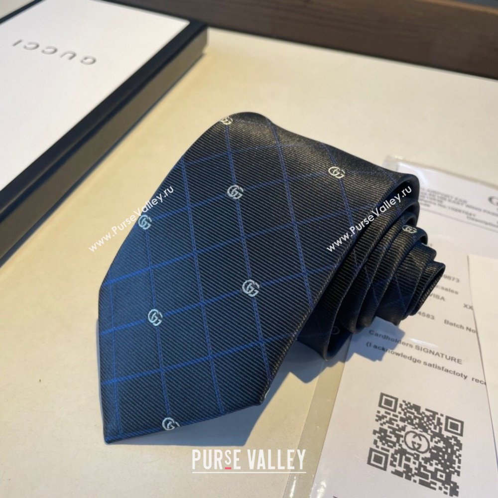 Gucci Silk Tie with GG Web Black 2 2023 1122 (XMN-231122023)