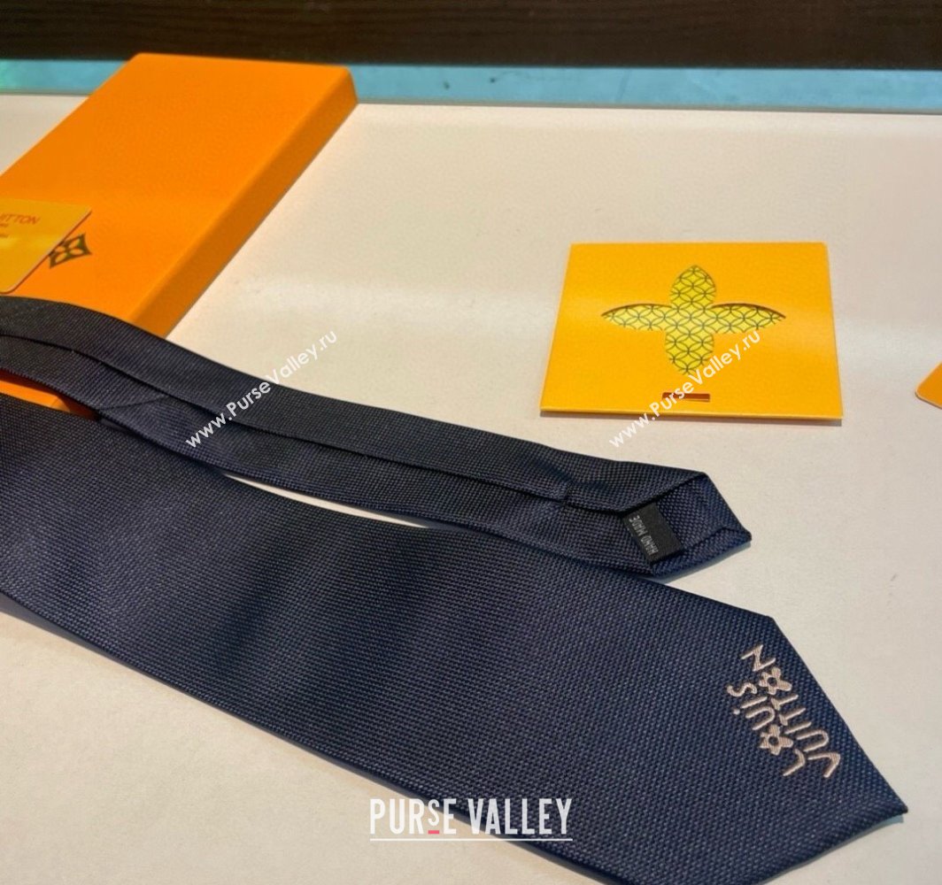 Louis Vuitton Jumping Dog Silk Tie 7x148cm Blue 2025 (XMN-250314075)