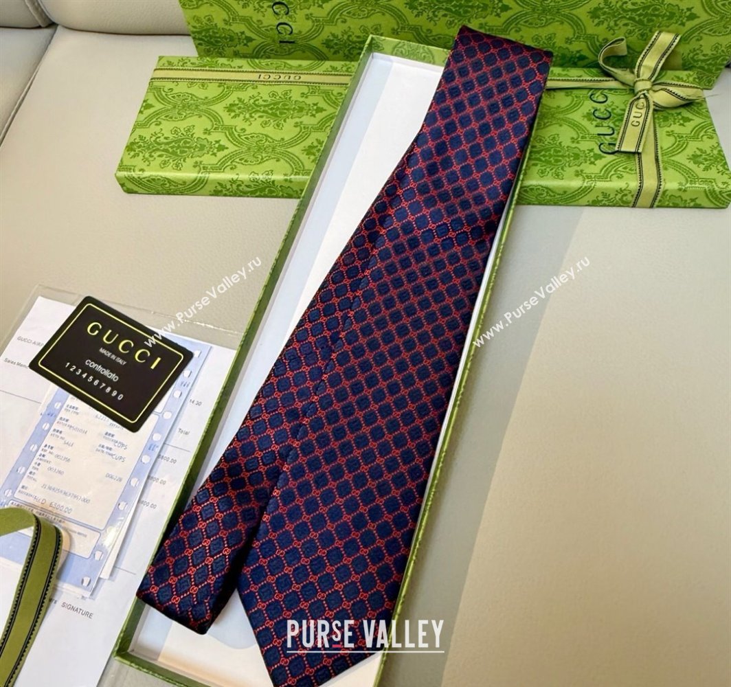 Gucci GG Rhombus Silk Tie Pink 2025 0314 (XMN-250314062)