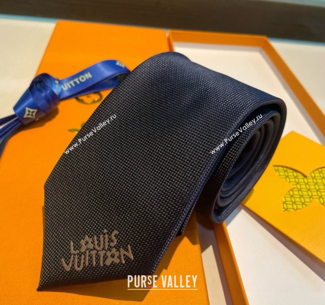 Louis Vuitton Jumping Dog Silk Tie 7x148cm Blue 2025 (XMN-250314075)