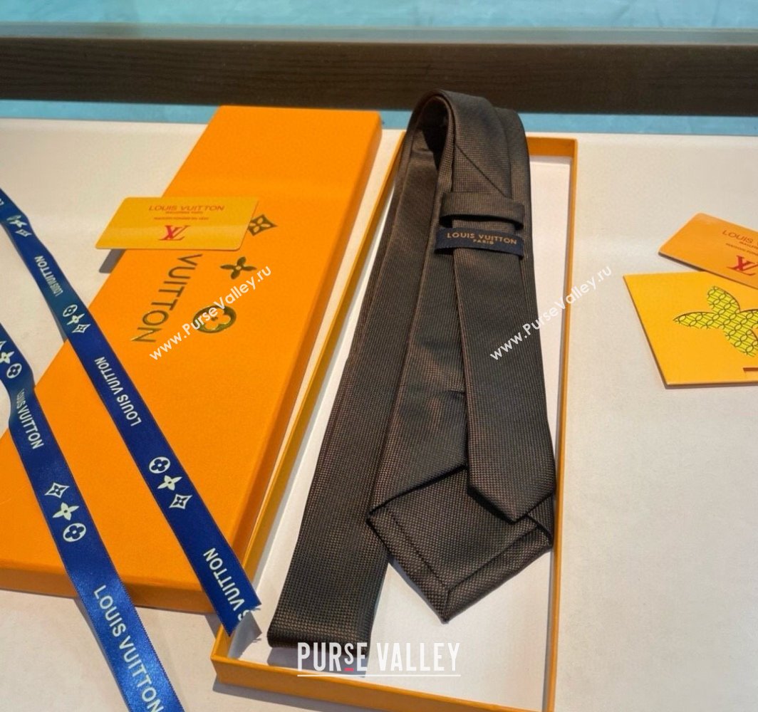 Louis Vuitton Jumping Dog Silk Tie 7x148cm Grey 2025 (XMN-250314076)
