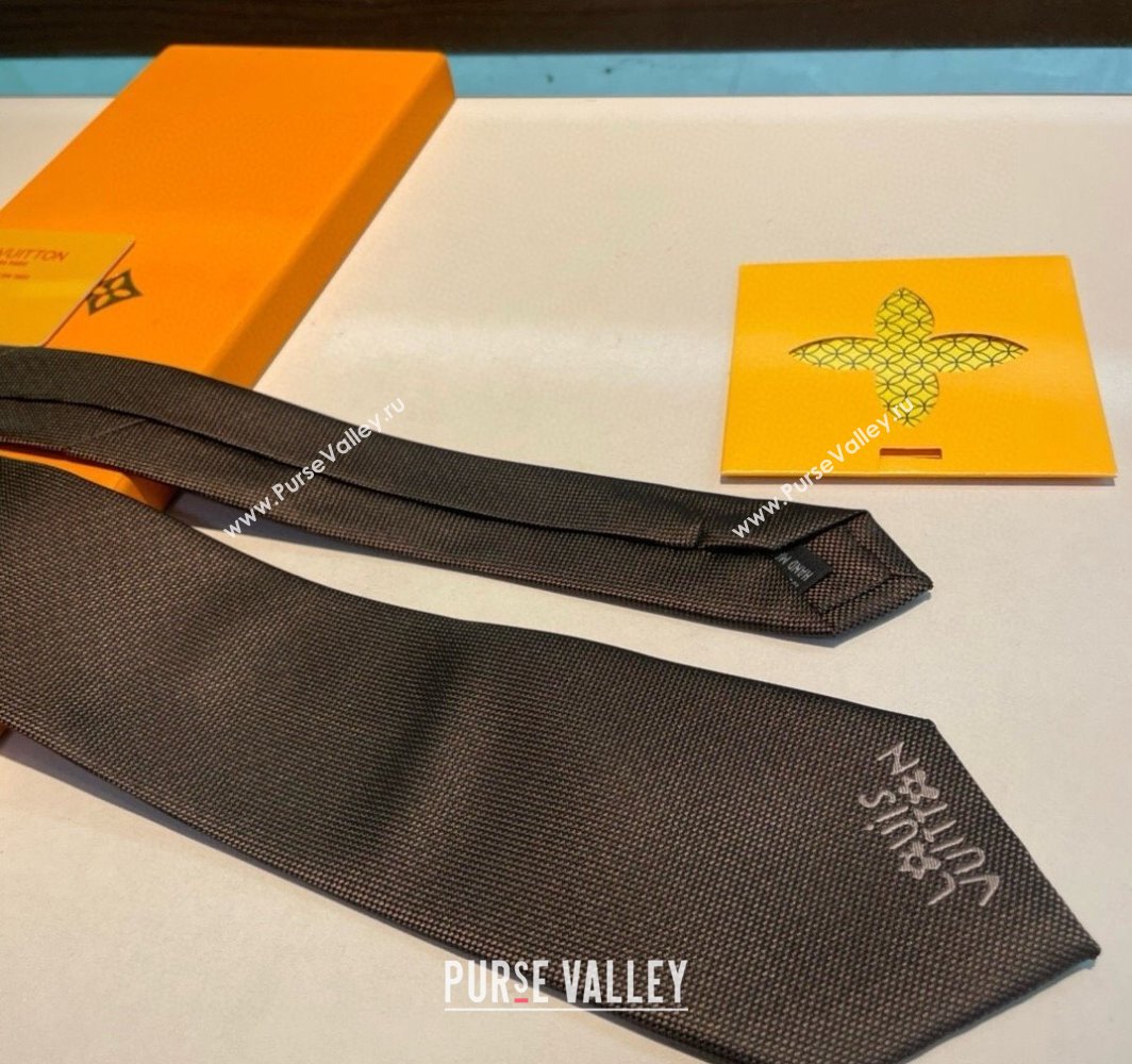 Louis Vuitton Jumping Dog Silk Tie 7x148cm Grey 2025 (XMN-250314076)