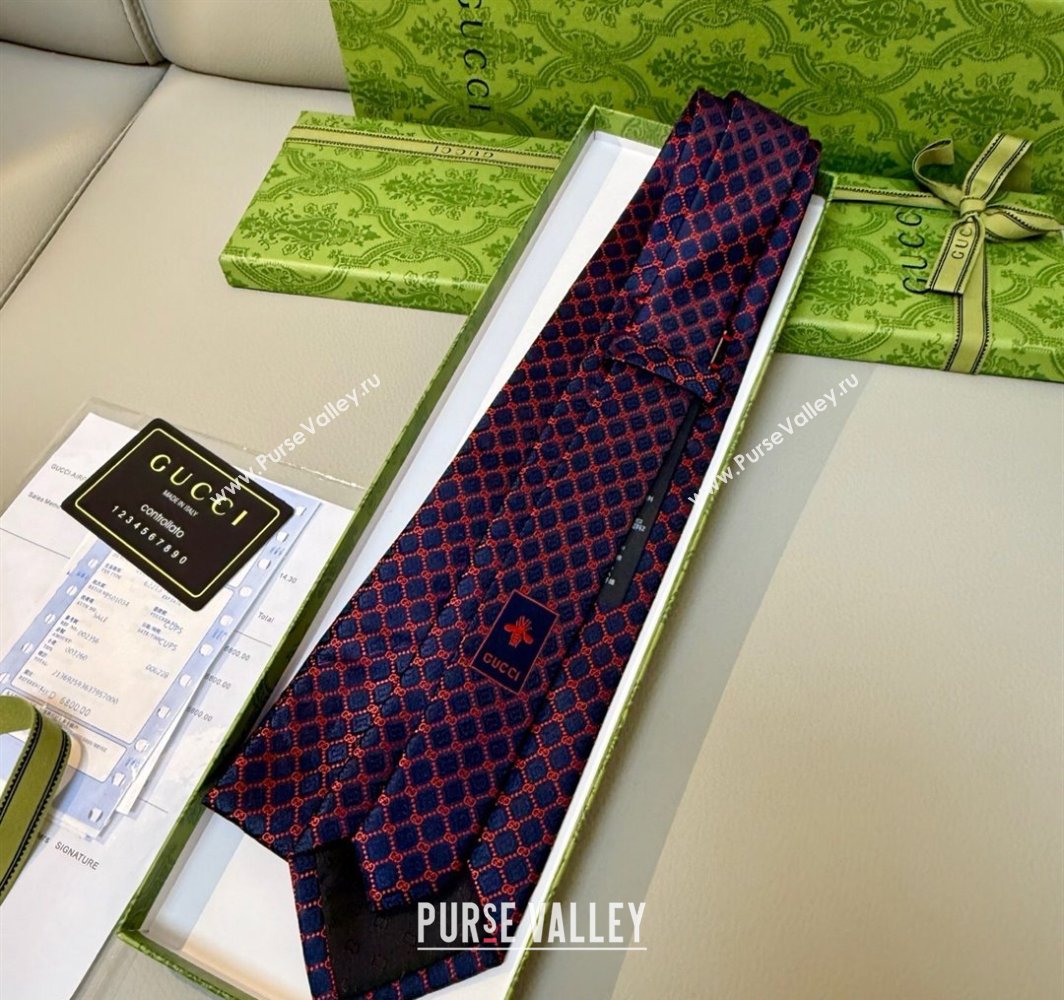 Gucci GG Rhombus Silk Tie Pink 2025 0314 (XMN-250314062)