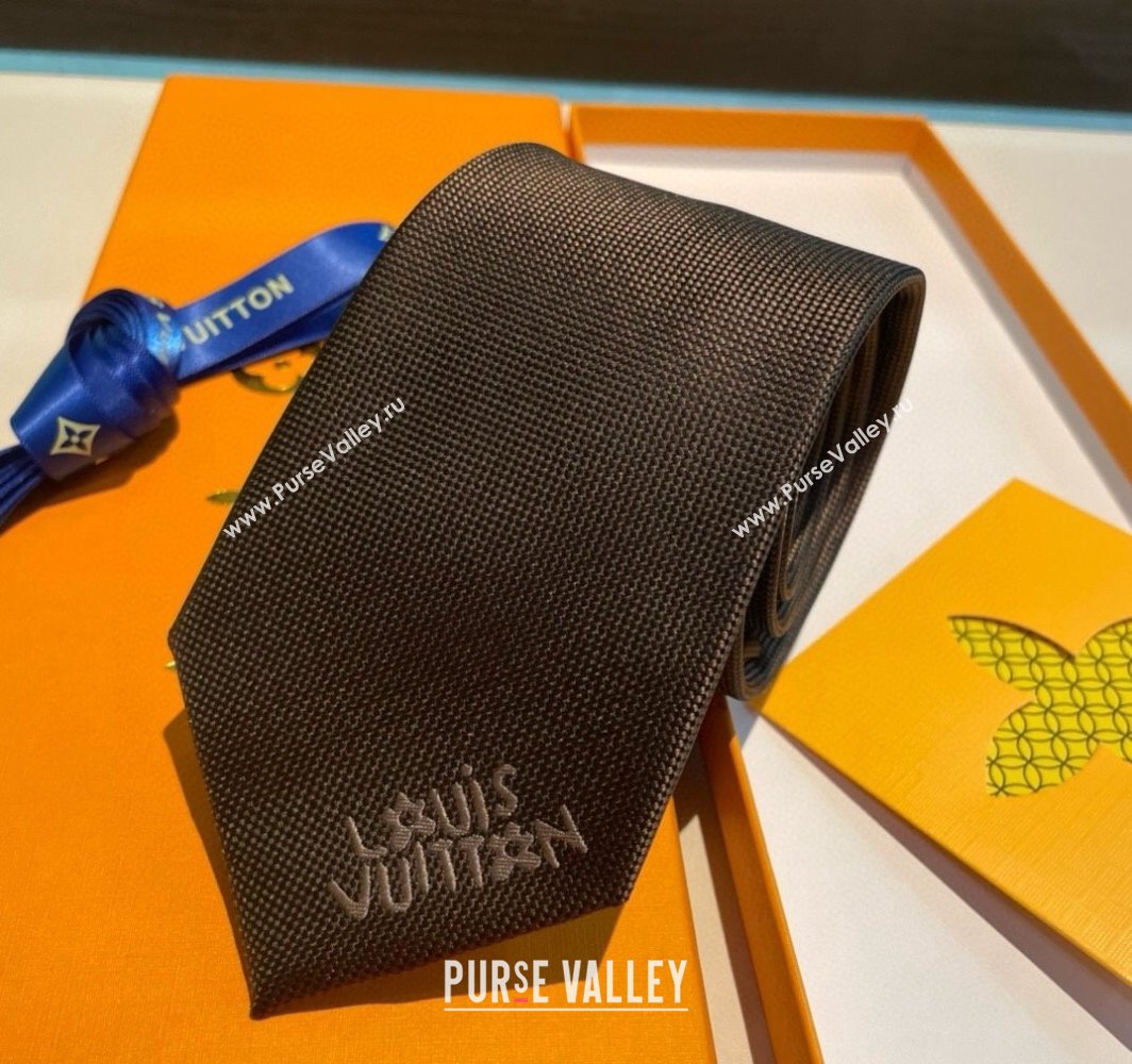 Louis Vuitton Jumping Dog Silk Tie 7x148cm Grey 2025 (XMN-250314076)