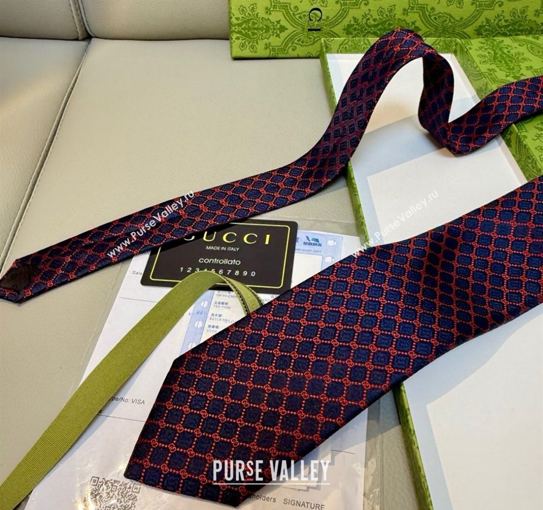 Gucci GG Rhombus Silk Tie Pink 2025 0314 (XMN-250314062)