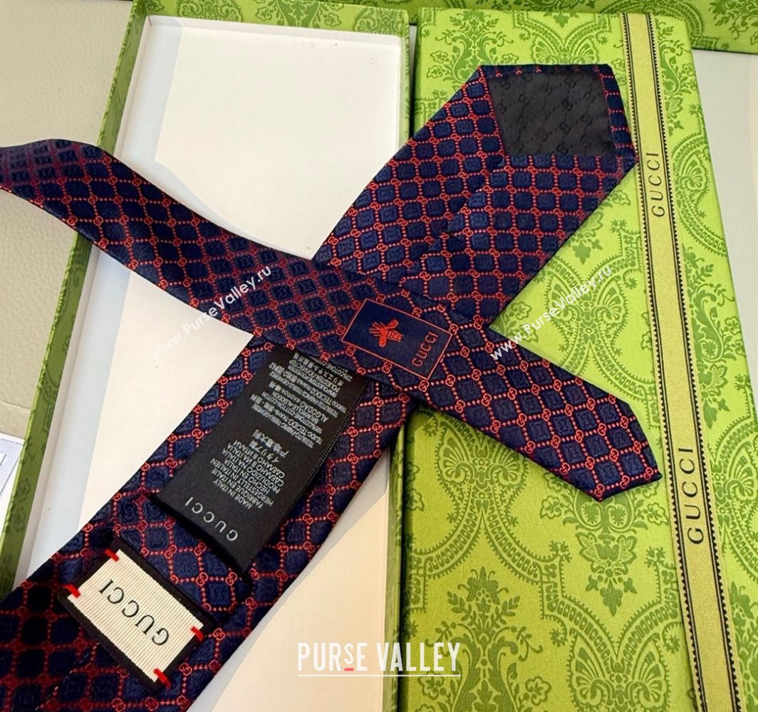 Gucci GG Rhombus Silk Tie Pink 2025 0314 (XMN-250314062)