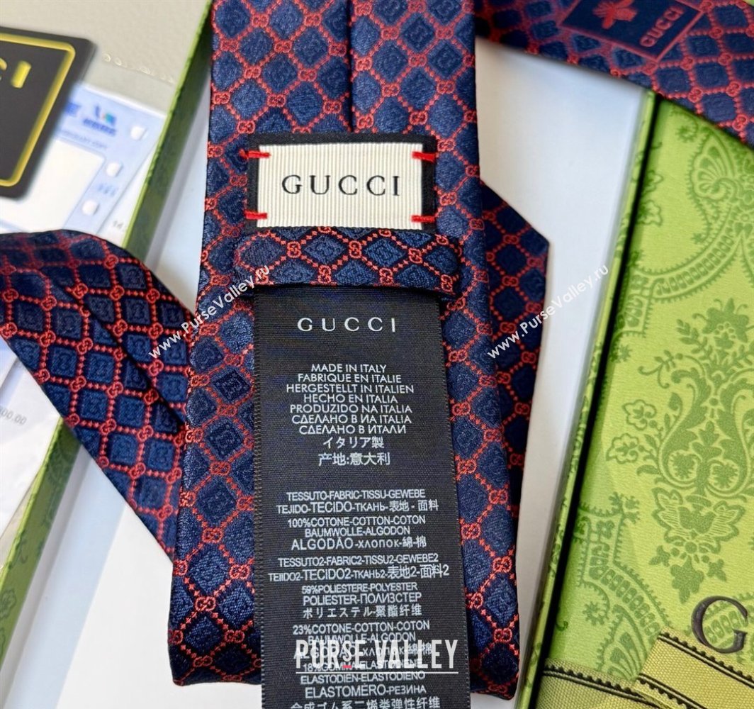 Gucci GG Rhombus Silk Tie Pink 2025 0314 (XMN-250314062)