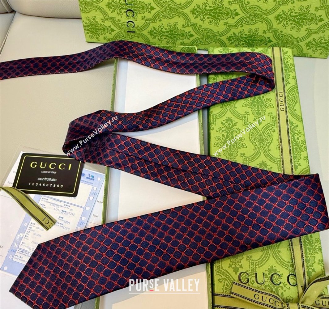 Gucci GG Rhombus Silk Tie Pink 2025 0314 (XMN-250314062)