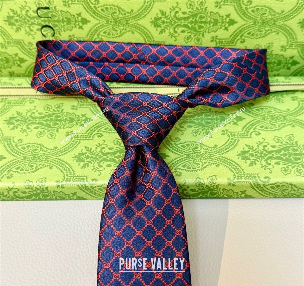 Gucci GG Rhombus Silk Tie Pink 2025 0314 (XMN-250314062)