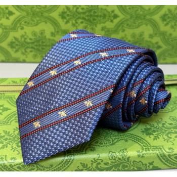 Gucci Bees Web Silk Tie Blue2 2025 0314 (XMN-250314065)