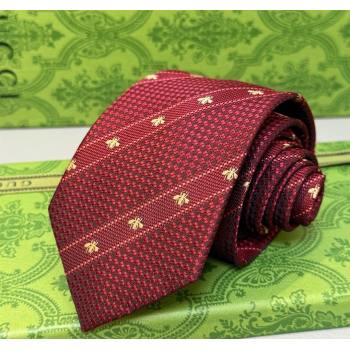 Gucci Bees Web Silk Tie Red 2025 0314 (XMN-250314066)