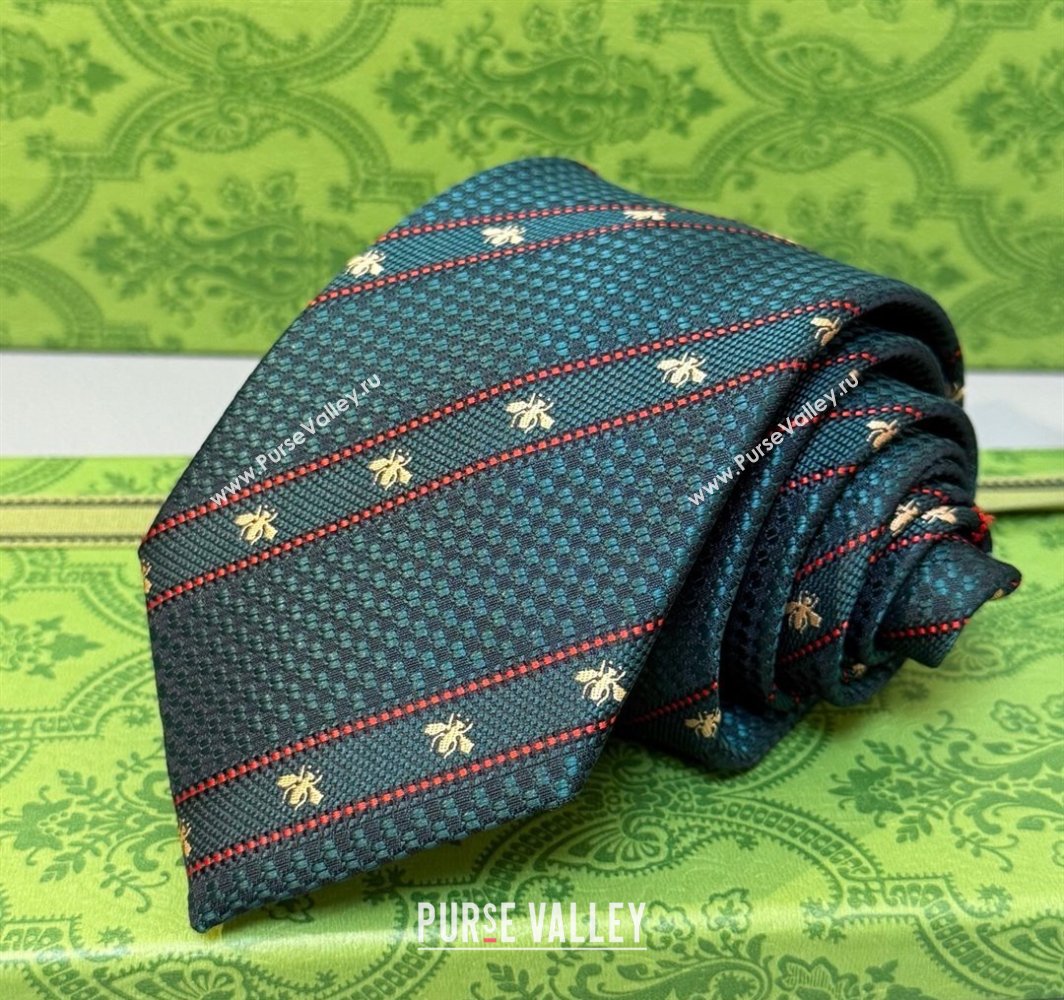Gucci Bees Web Silk Tie Green 2025 0314 (XMN-250314067)