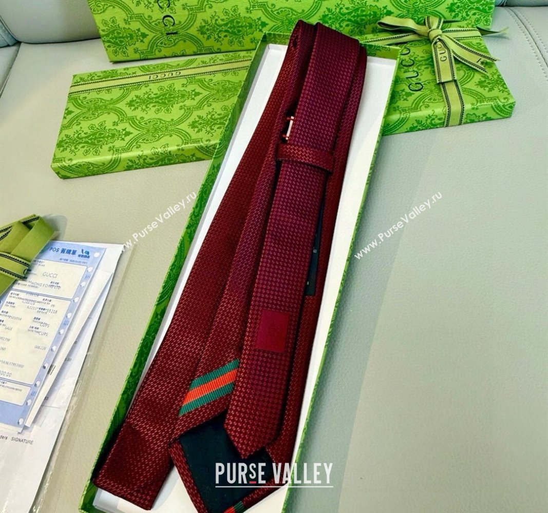 Gucci Bee Web Silk Tie Red 2025 451528 (XMN-250513010)