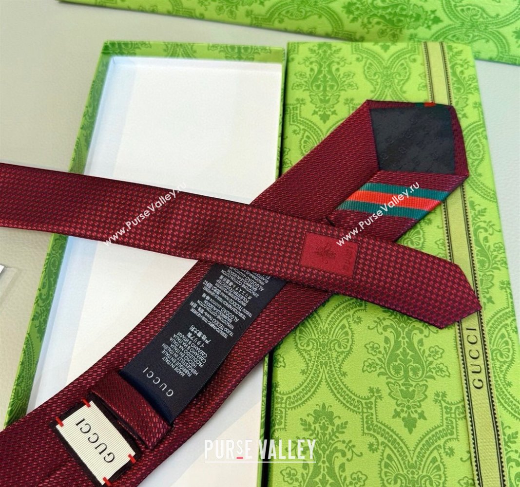 Gucci Bee Web Silk Tie Red 2025 451528 (XMN-250513010)