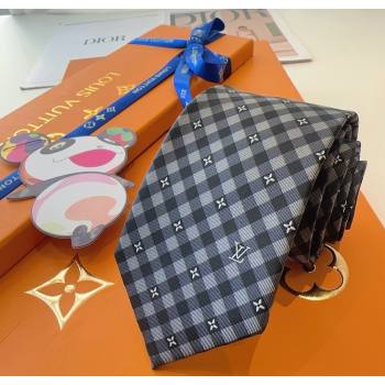 Louis Vuitton Flower Check Tie Grey/Black 2025 0724 (XMN-250724105)