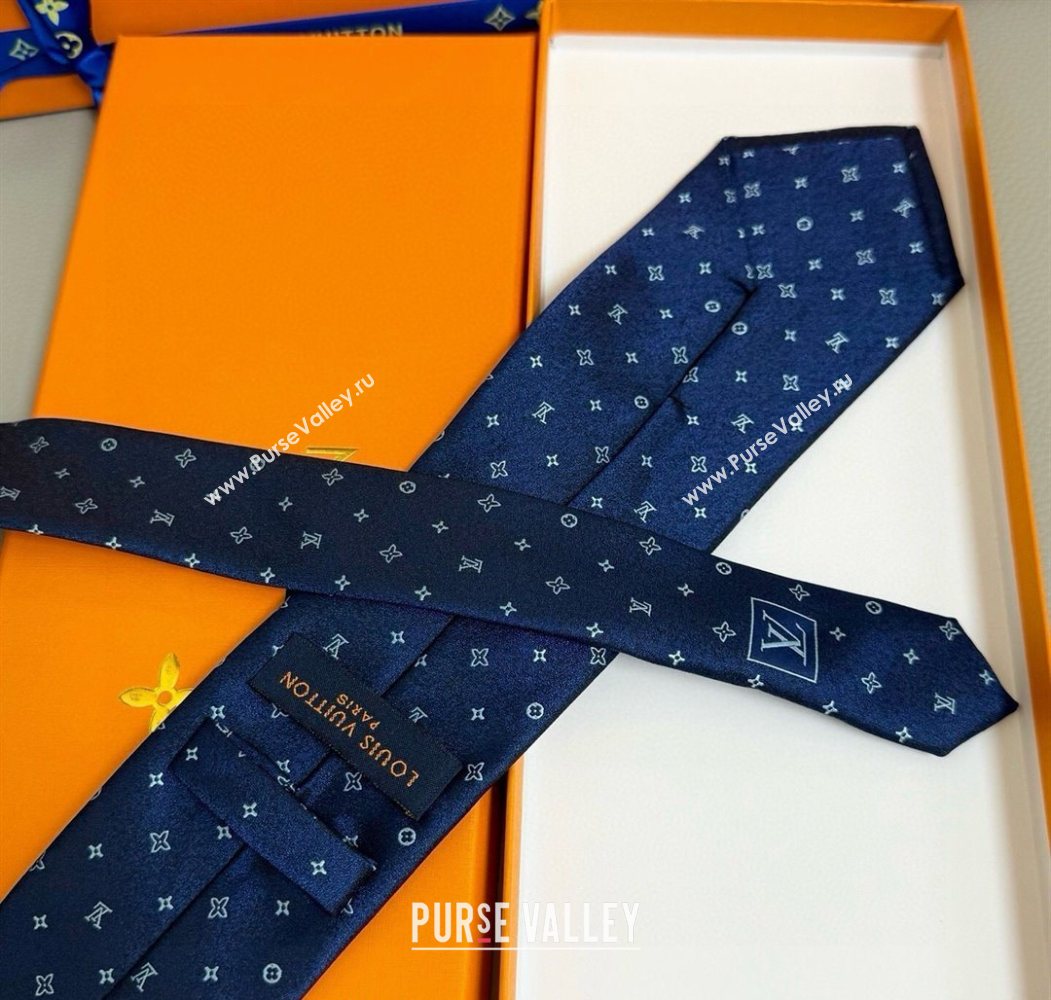 Louis Vuitton Damier Classique Silk Tie Blue2 2025 (XMN-250724106)
