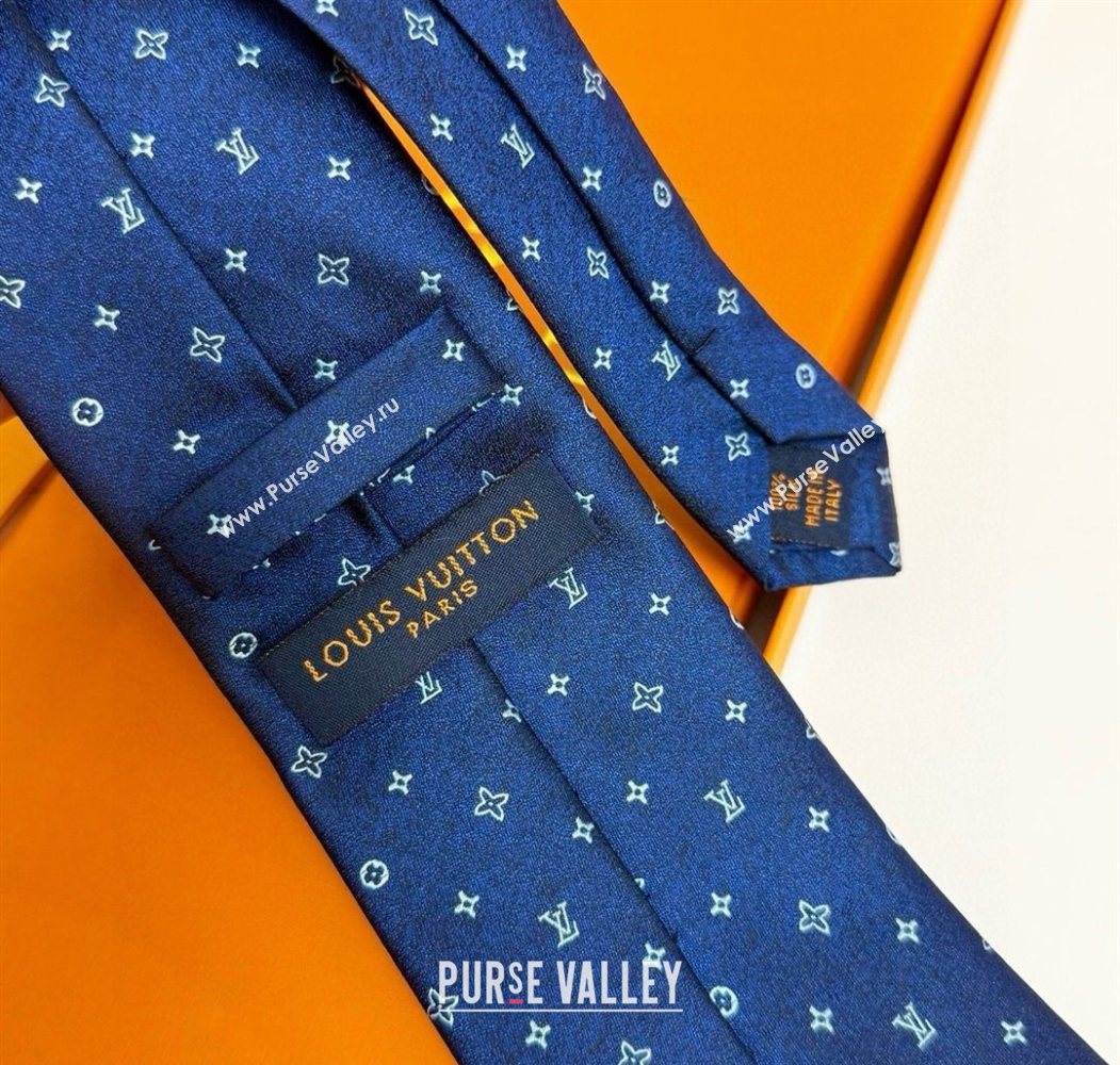 Louis Vuitton Damier Classique Silk Tie Blue2 2025 (XMN-250724106)