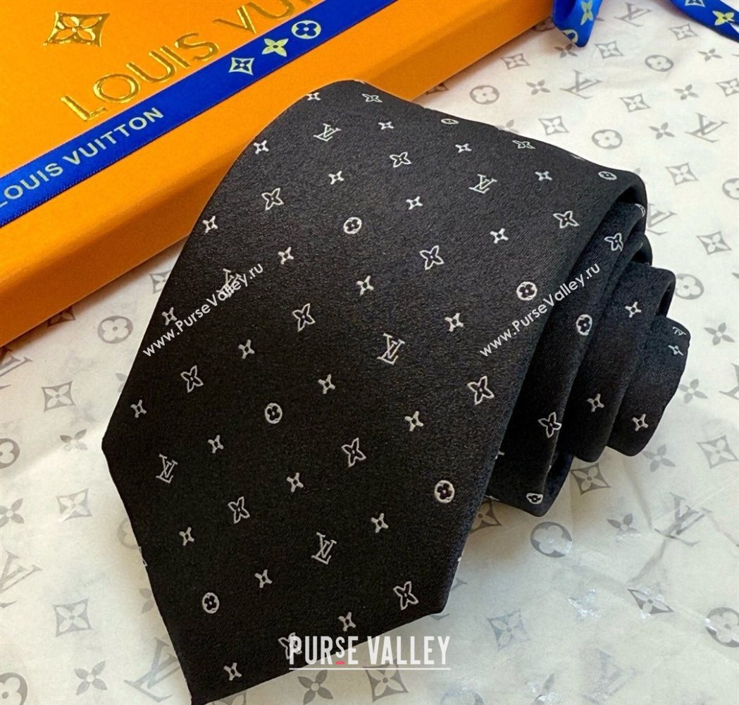 Louis Vuitton Damier Classique Silk Tie Black 2025 (XMN-250724107)