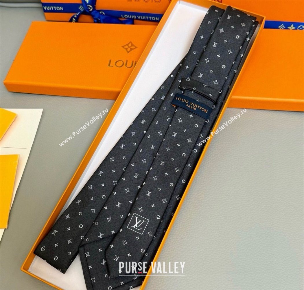 Louis Vuitton Damier Classique Silk Tie Black 2025 (XMN-250724107)