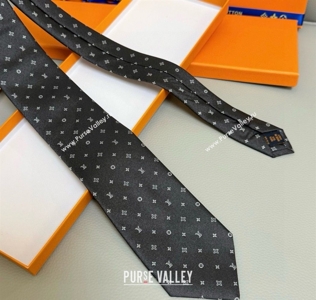Louis Vuitton Damier Classique Silk Tie Black 2025 (XMN-250724107)