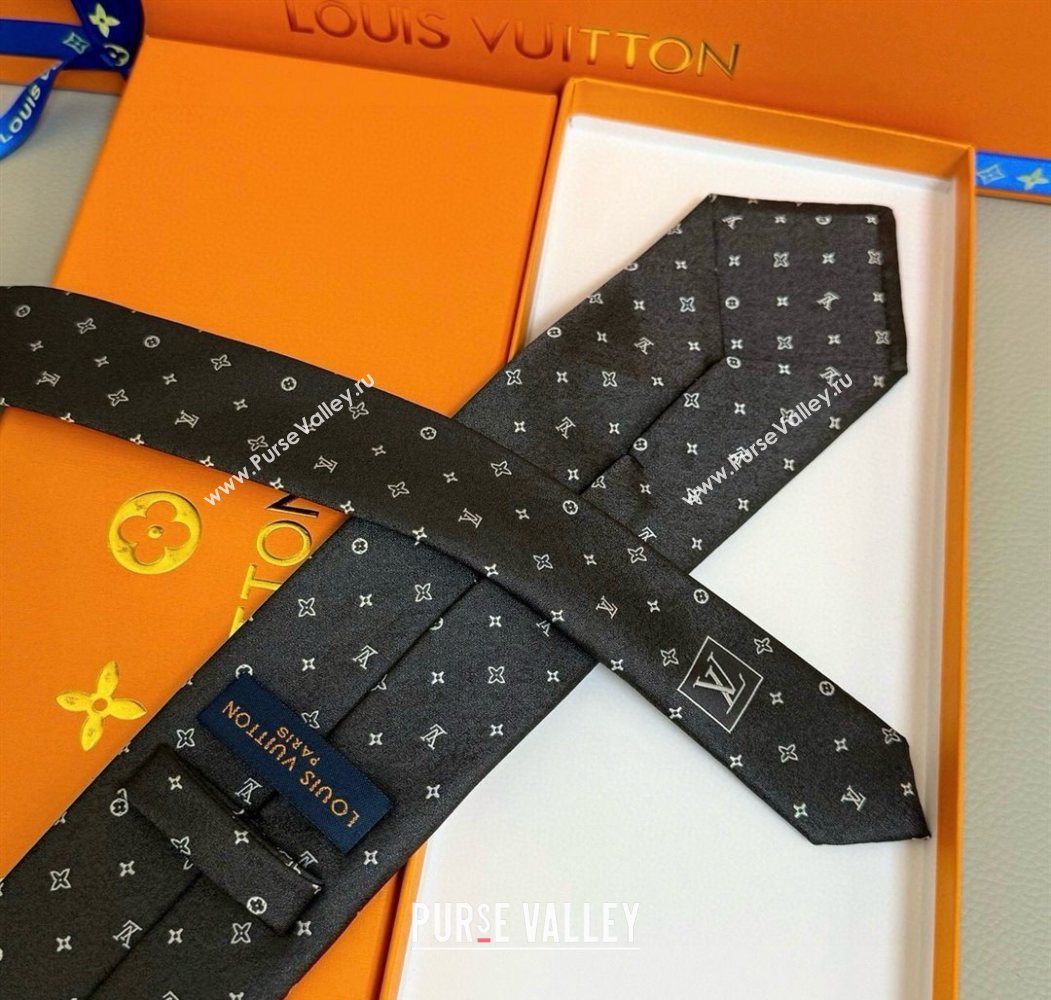 Louis Vuitton Damier Classique Silk Tie Black 2025 (XMN-250724107)