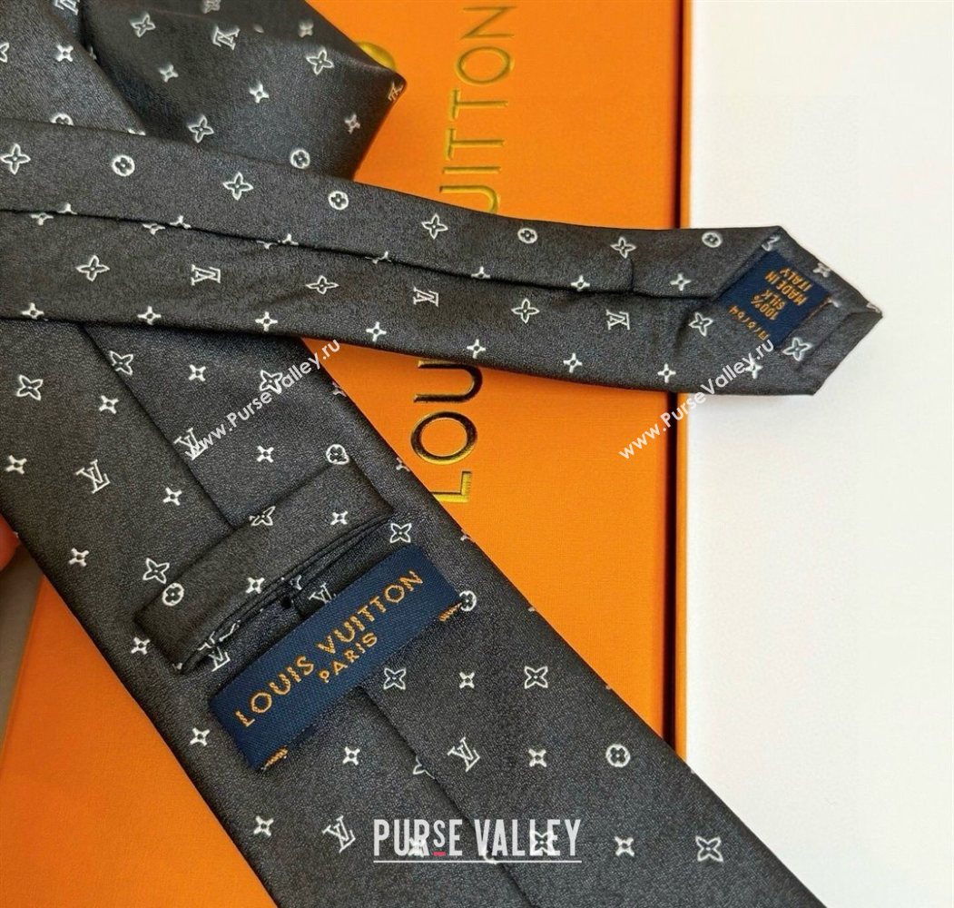 Louis Vuitton Damier Classique Silk Tie Black 2025 (XMN-250724107)