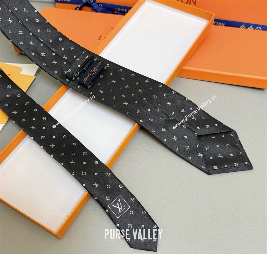 Louis Vuitton Damier Classique Silk Tie Black 2025 (XMN-250724107)
