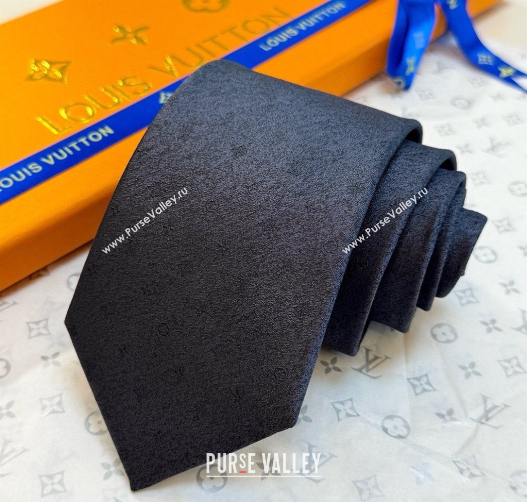 Louis Vuitton Damier Classique Silk Tie Dark Blue 2025 (XMN-250724108)