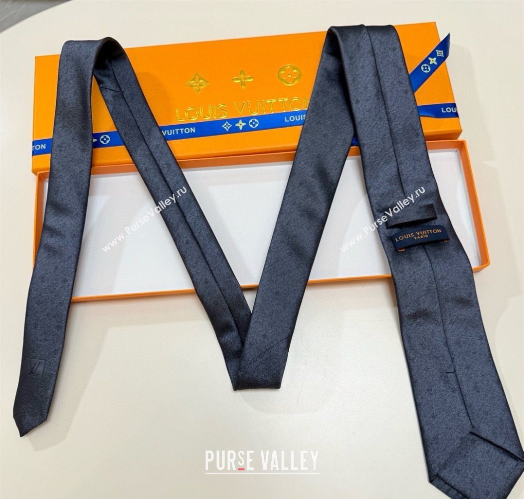 Louis Vuitton Damier Classique Silk Tie Dark Blue 2025 (XMN-250724108)