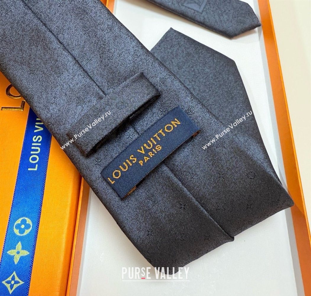 Louis Vuitton Damier Classique Silk Tie Dark Blue 2025 (XMN-250724108)