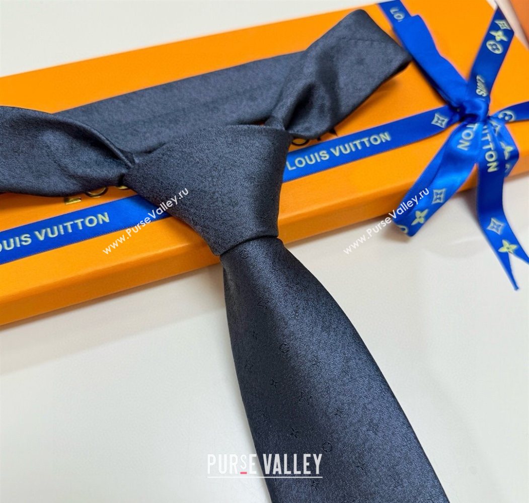 Louis Vuitton Damier Classique Silk Tie Dark Blue 2025 (XMN-250724108)
