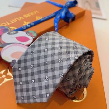 Louis Vuitton Flower Check Tie Light Grey 2025 0724 (XMN-250724104)