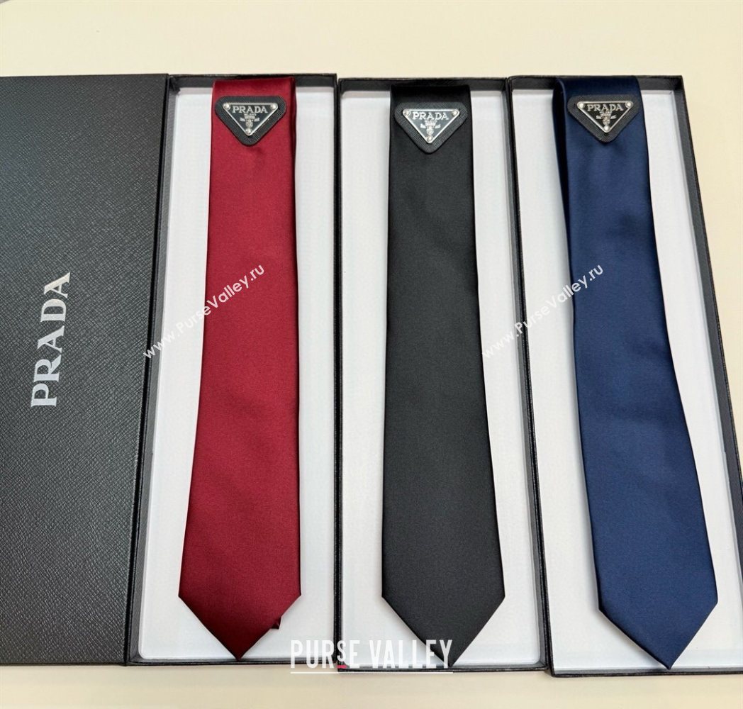 Prada Logo Nylon Tie Black 2025 PR091039 (XMN-250910123)