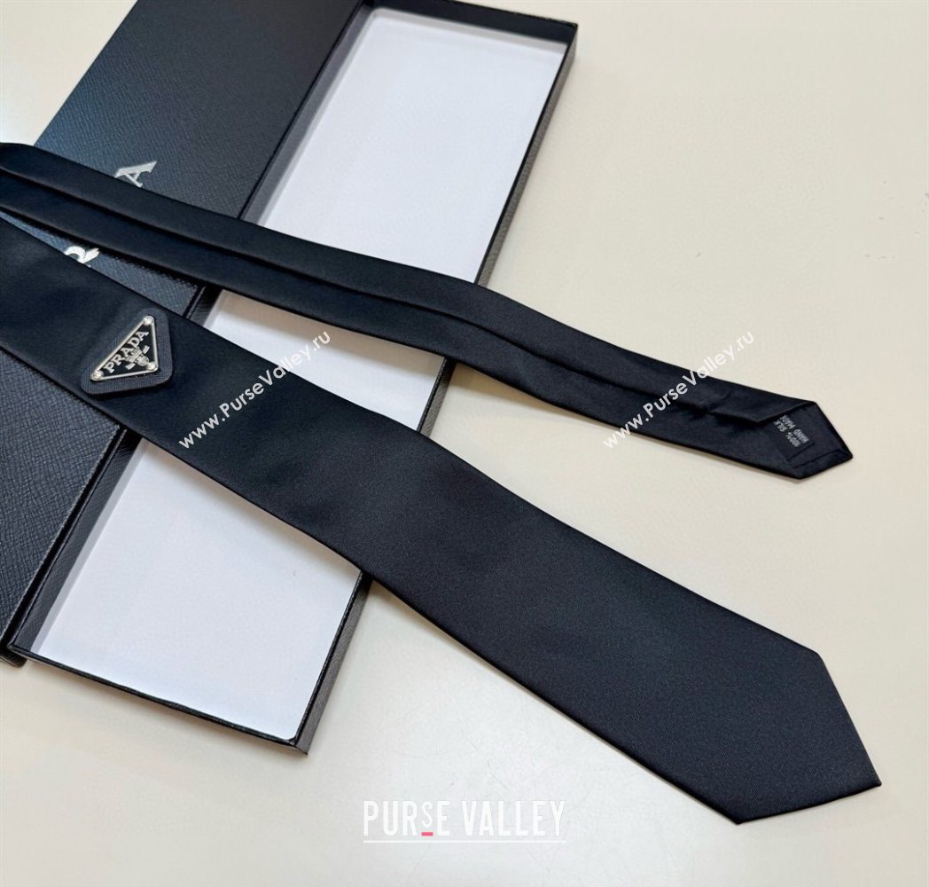 Prada Logo Nylon Tie Black 2025 PR091039 (XMN-250910123)
