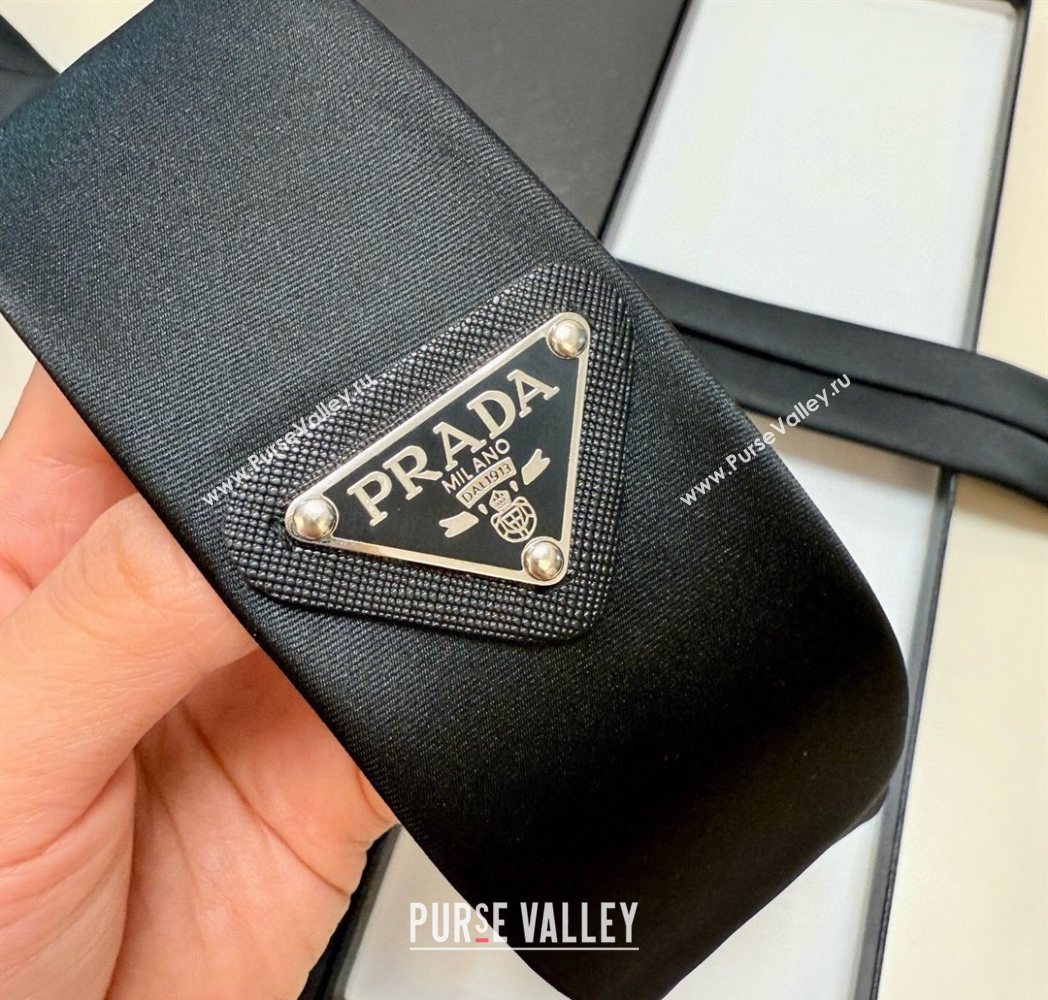 Prada Logo Nylon Tie Black 2025 PR091039 (XMN-250910123)
