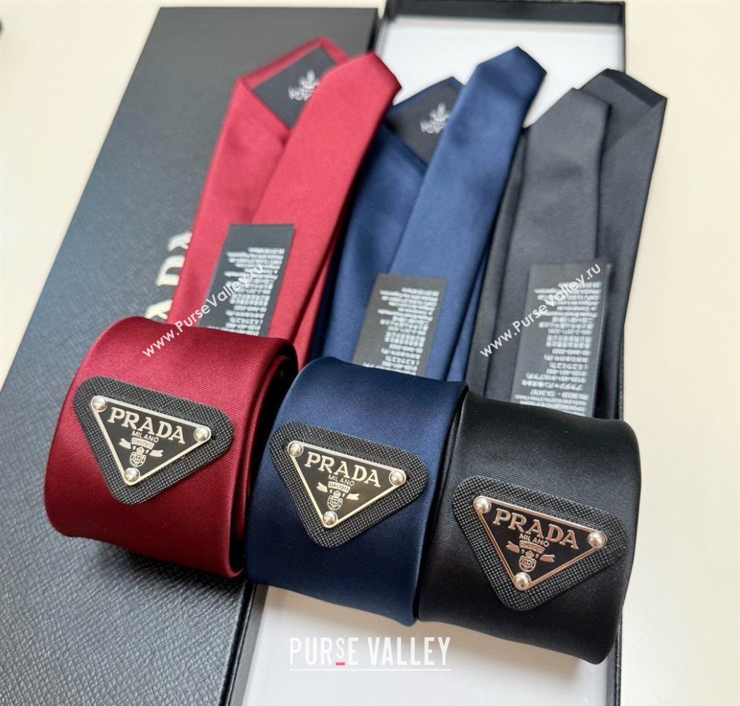Prada Logo Nylon Tie Black 2025 PR091039 (XMN-250910123)